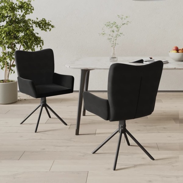 Sillas de comedor giratorias 2 uds terciopelo negro