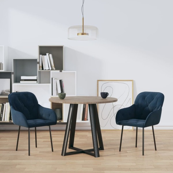 Sillas de comedor 2 unidades terciopelo azul