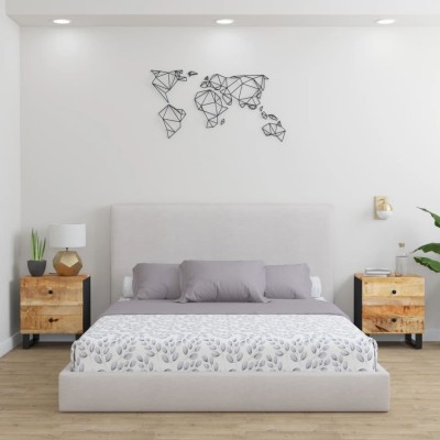 Mesitas de noche 2 uds madera maciza de mango 40x33x46 cm