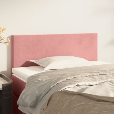 Cabecero de terciopelo rosa 90x5x78/88 cm