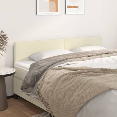 Cabeceros 2 unidades cuero sintético color crema 90x5x78/88cm