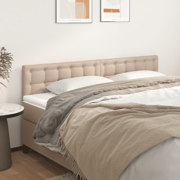 Cabeceros 2 unidades cuero sintético capuchino 100x5x78/88 cm