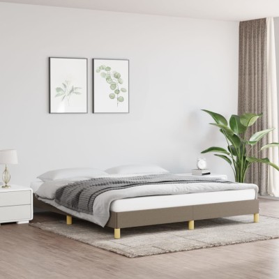 Cama sin colchón tela gris taupe 180x200 cm