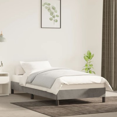 Estructura de cama sin colchón terciopelo gris claro 100x200 cm