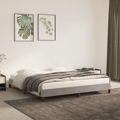 Estructura de cama sin colchón terciopelo gris claro 180x200 cm