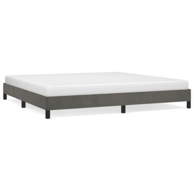 Estructura cama sin colchón terciopelo gris oscuro 200x200 cm