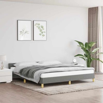 Cama sin colchón de tela gris oscuro 180x200 cm