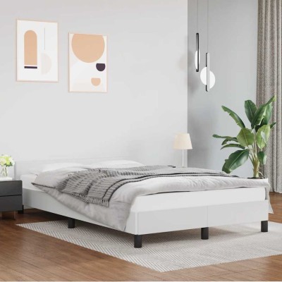 Estructura de cama con cabecero sin colchón blanco 120x200 cm