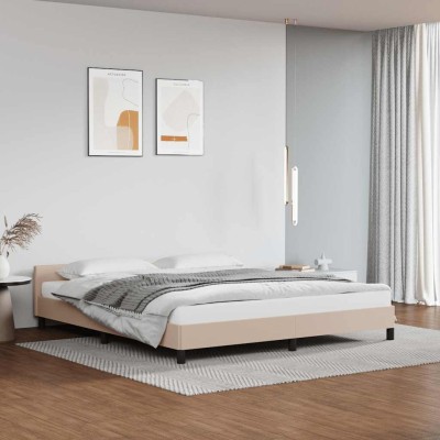 Estructura de cama con cabecero sin colchón capuchino 160x200cm
