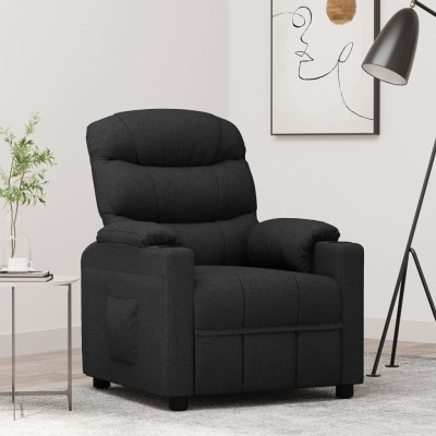 Sillón reclinable de tela negro