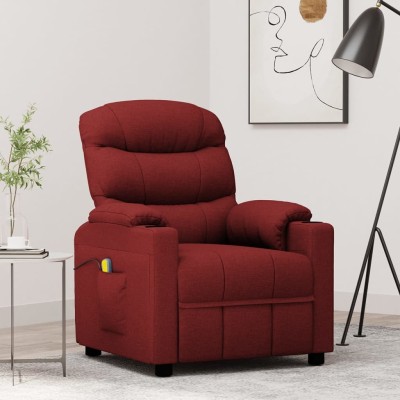 Sillón de masaje de tela rojo tinto
