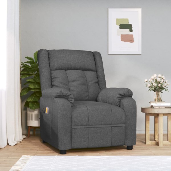 Sillón de masaje de tela gris oscuro