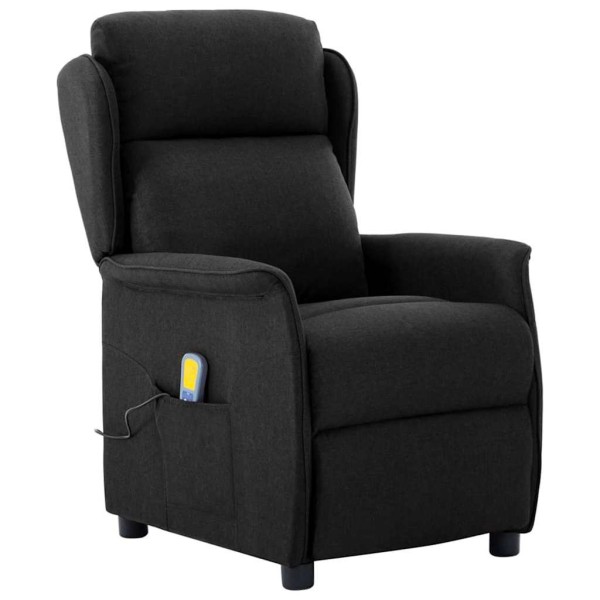 Silla de masaje con cojín Negro 67.5 x 93.5 x 101.5 cm tela