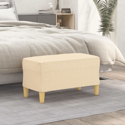 Banco de tela color crema 70x35x41 cm