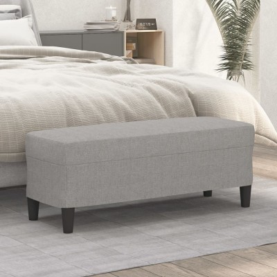 Banco de tela gris claro 100x35x41 cm