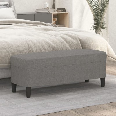 Banco de tela gris oscuro 100x35x41 cm
