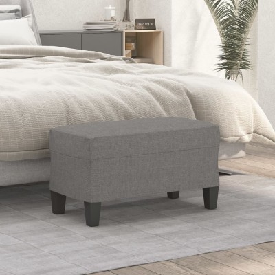 Banco de tela gris oscuro 70x35x41 cm