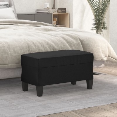 Banco de cuero sintético negro 70x35x41 cm
