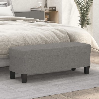 Banco de tela gris oscuro 100x35x41 cm
