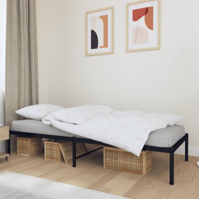 Estructura de cama sin colchón metal negro 90x190 cm