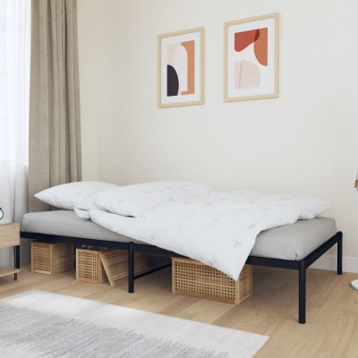 Estructura de cama sin colchón metal negro 107x203 cm