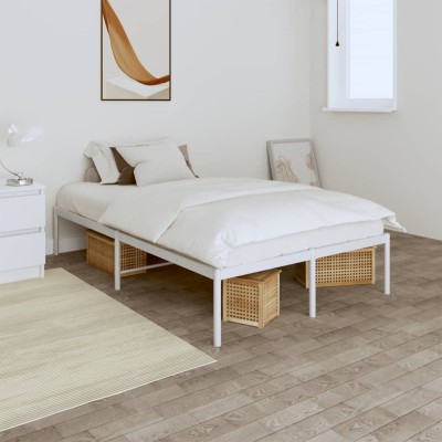 Estructura de cama sin colchón metal blanco 120x200 cm