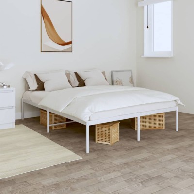 Estructura de cama sin colchón metal blanco 160x200 cm