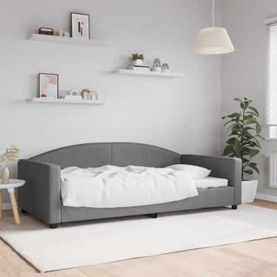 Sofá cama sin colchón tela gris oscuro 100x200 cm