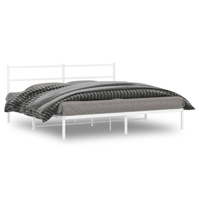 Estructura cama sin colchón con cabecero metal blanco 193x203cm