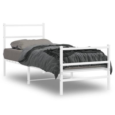 Estructura cama sin colchón con estribo metal blanco 80x200 cm