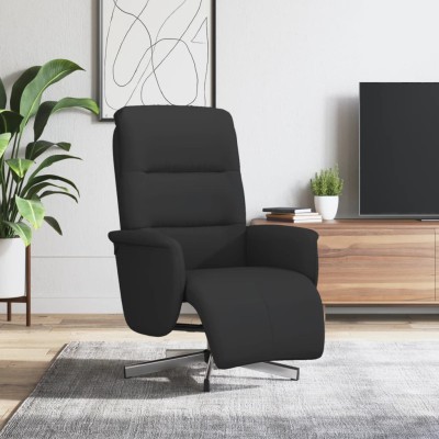 Sillón reclinable con reposapiés tela negra