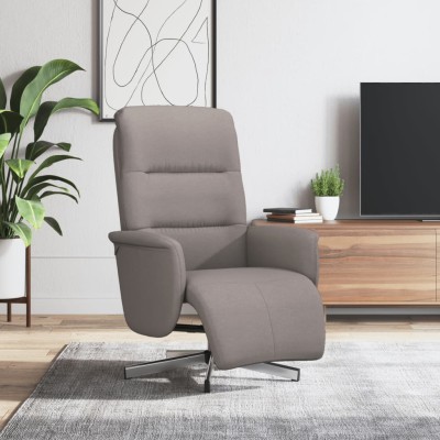 Sillón reclinable con reposapiés tela gris taupe