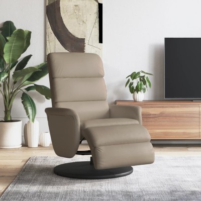 Sillón reclinable con reposapiés cuero sintético capuchino