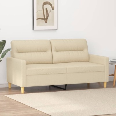 Sofá de 2 plazas de tela color crema 140 cm