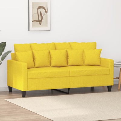 Sofá de 2 plazas de tela amarillo claro 140 cm