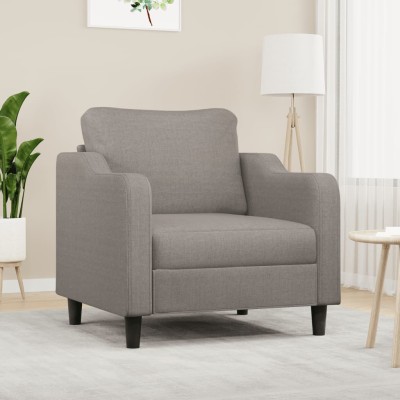 Sillón de tela gris taupé 60 cm