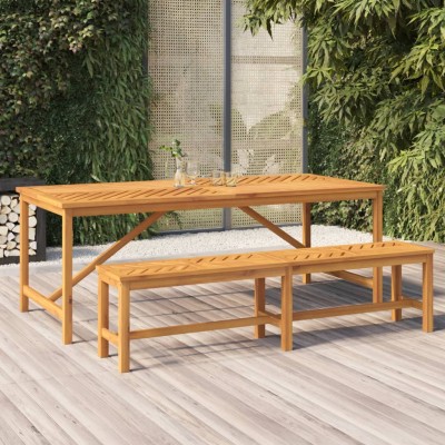 Banco de jardín madera maciza de acacia 180 cm