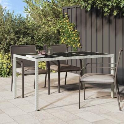 Mesa de comedor de jardín Blanco 150 x 90 x 75 cm Poliratán