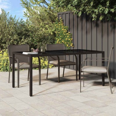 Mesa de comedor de jardín Marrón 190 x 90 x 75 cm Poliratán
