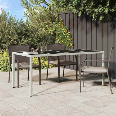 Mesa de comedor de jardín Blanco 190 x 90 x 75 cm Poliratán