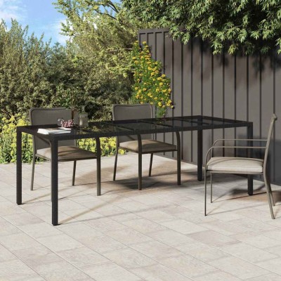 Mesa de comedor de jardín Negro puro 250 x 100 x 75 cm