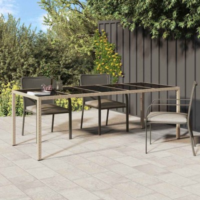 Mesa de comedor de jardín Beige 250 x 100 x 75 cm Poliratán