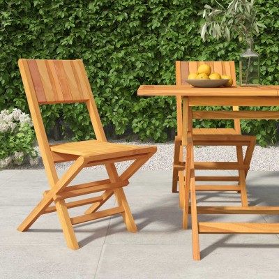 Sillas de jardín plegables 2 uds madera maciza teca 47x61x90cm