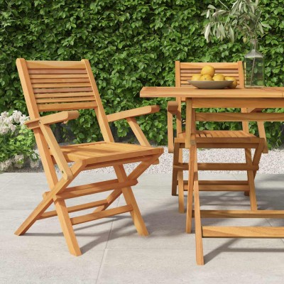 Sillas de jardín plegables 2 uds madera maciza teca 55x62x90 cm