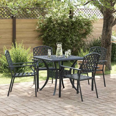 Silla 4 pcs Antracita 56 x 65 x 89cm Acero