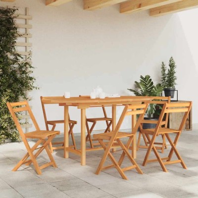 Mesa de jardín extensible madera maciza teca 110-160x80x75 cm