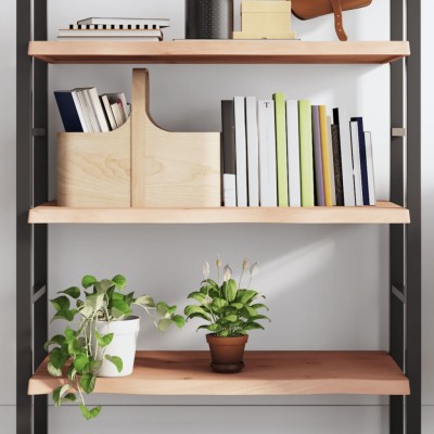 Estante de pared madera maciza roble sin tratar 100x50x(2-4) cm