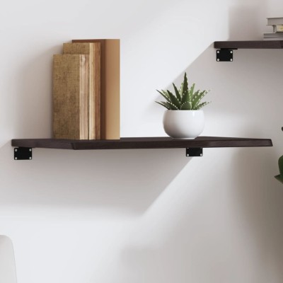 Estante de pared madera roble tratada marrón oscuro 60x40x2 cm