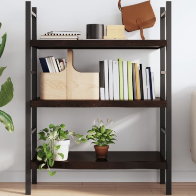 Estante pared madera roble tratada marrón oscuro 100x50x(2-6)cm