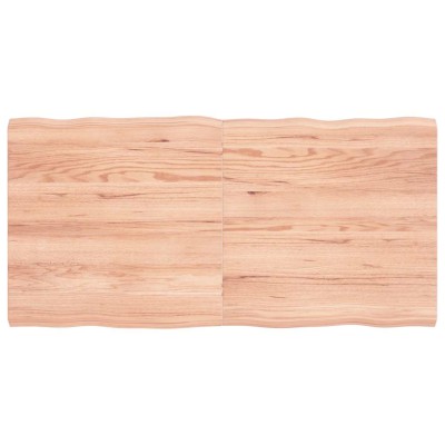 Tablero mesa madera tratada borde natural marrón 120x60x(2-4)cm